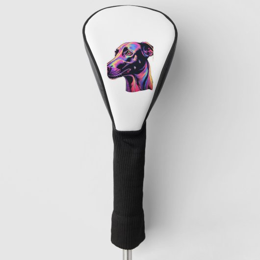 Greyhound Neon Design Golfheadcover (Voorkant)