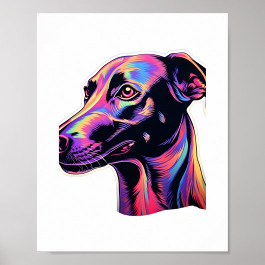 Greyhound Neon Design Poster (Voorkant)