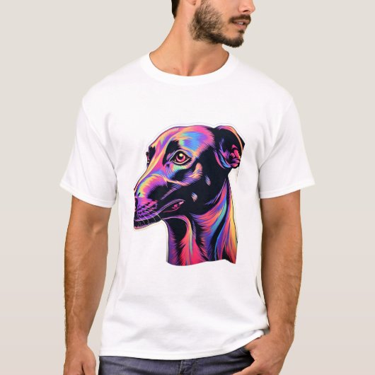 Greyhound Neon Design T-shirt (Voorkant)
