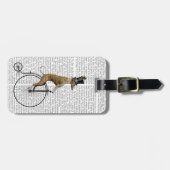 Greyhound op Black Penny Farthing Bike Bagagelabel (Voorkant horizontaal)