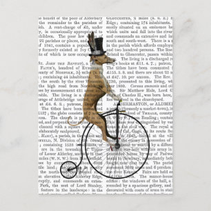 Greyhound op Black Penny Farthing Bike Briefkaart