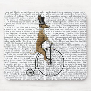 Greyhound op Black Penny Farthing Bike Muismat
