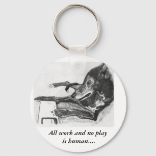 Greyhound op de computerschets sleutelhanger