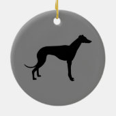 Greyhound op Grey Keramisch Ornament (Achterkant)