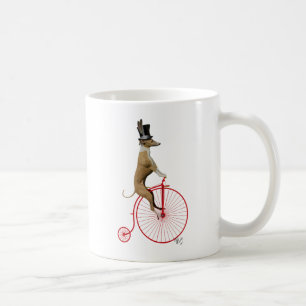 Greyhound op Red Penny Farthing Bike Koffiemok