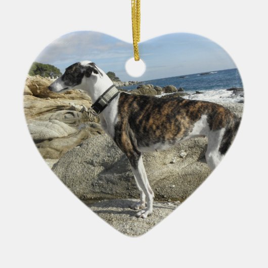 Greyhound Ornaments Keramisch Ornament (Voorkant)