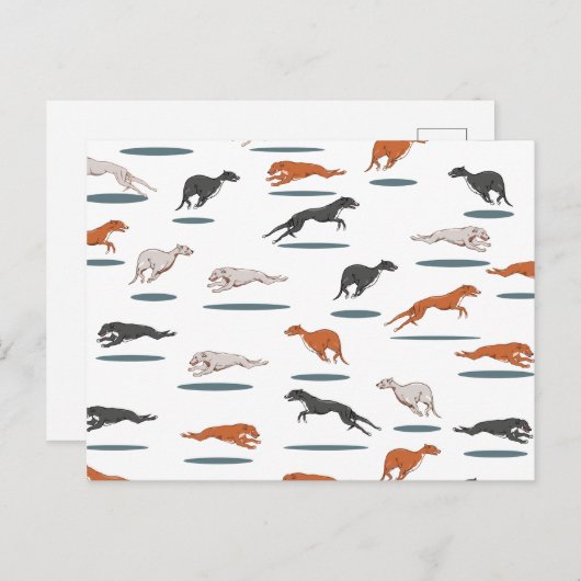Greyhound Pattern Briefkaart (Voorkant / Achterkant)