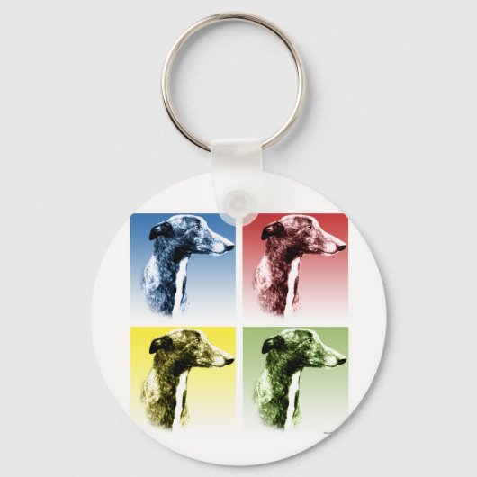 Greyhound Pop Art Sleutelhanger (Voorkant)
