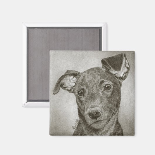 Greyhound Pup Magnet - "Waffle" Magneet (Voorkant / Achterkant)
