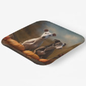 Greyhound Puppy Herfst Delight Pompoen Papieren Bordje (Gebogen)
