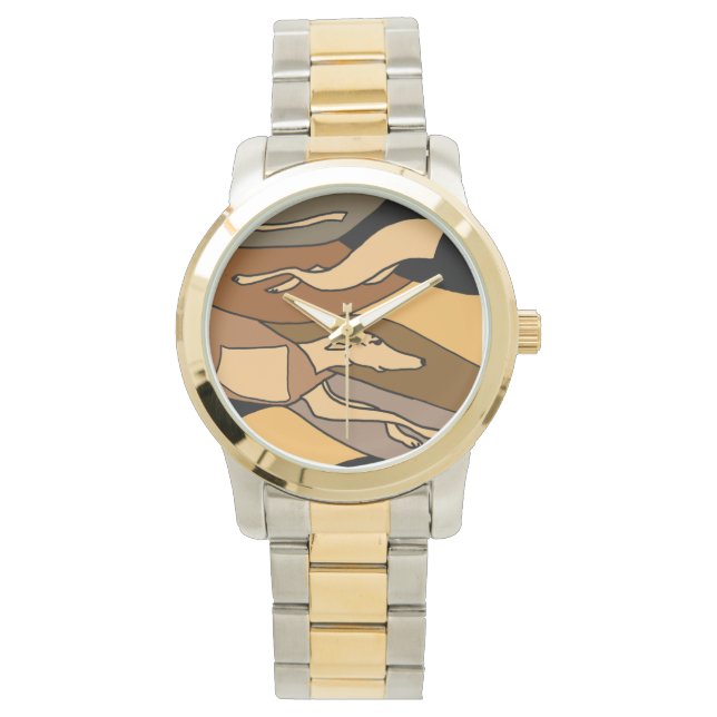 Greyhound Racing Abstract Kunsthorloge Horloge (Voorkant)