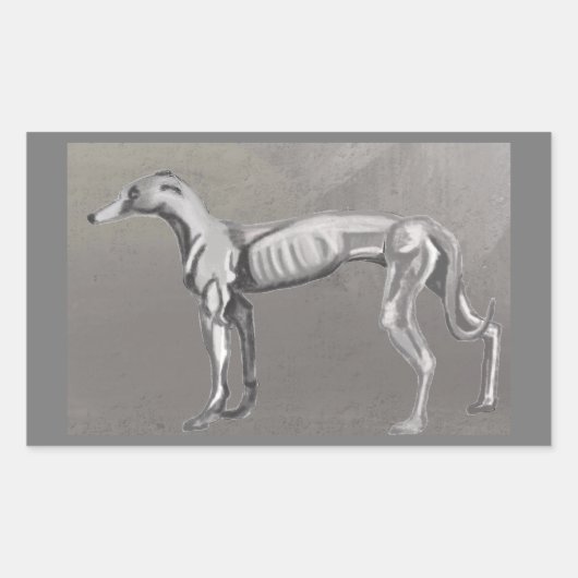 Greyhound Rechthoekige Sticker (Voorkant)