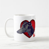Greyhound Red Heart Love Persoonlijk Koffiemok (Links)