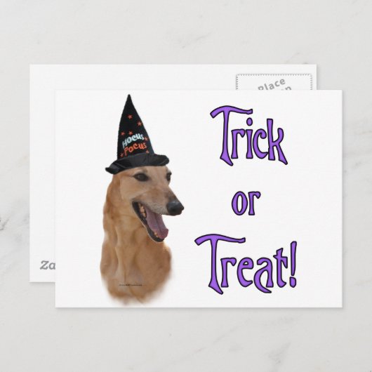 Greyhound (rood) Trick Briefkaart (Voorkant / Achterkant)