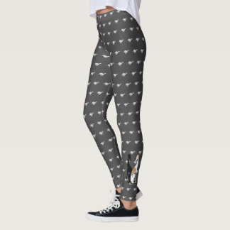 Greyhound Running Pattern Leggings - Dark Grey/