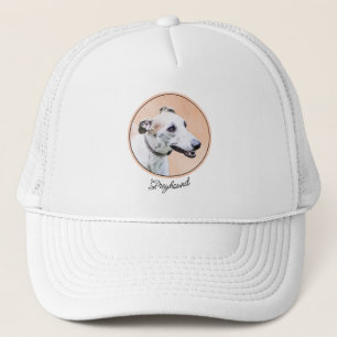 Greyhound Schilderij - Mooie Originele Hond Kunst Trucker Pet