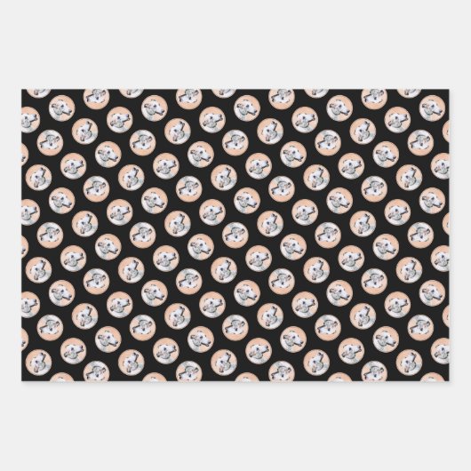 Greyhound Schilderij Schattige Rood Wit Originele  Inpakpapier Vel (Voorkant 3)