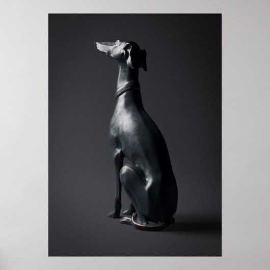 Greyhound Sculpture Pose Kaart Poster (Voorkant)