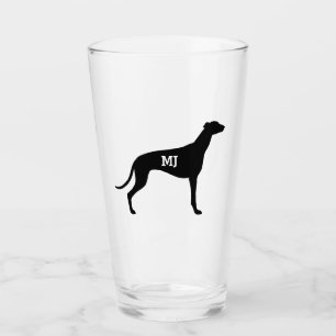 Greyhound Silhouette Custom Hondenliefhebber Drink Glas