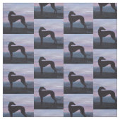 Greyhound Silhouette Dog Art Fabric Stof (Swatch)