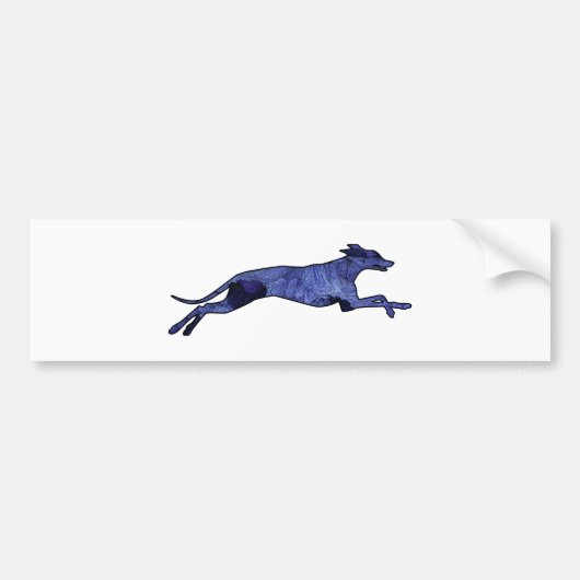 Greyhound Silhouette Fractal Bumpersticker (Voorkant)