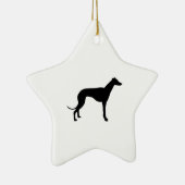 Greyhound Silhouette Keramisch Ornament (Rechts)