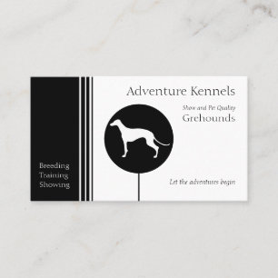 Greyhound Silhouette Modern Black White Visitekaartje