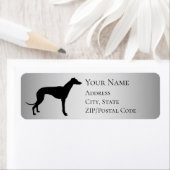 Greyhound Silhouette Return Address Etiket (Insitu)