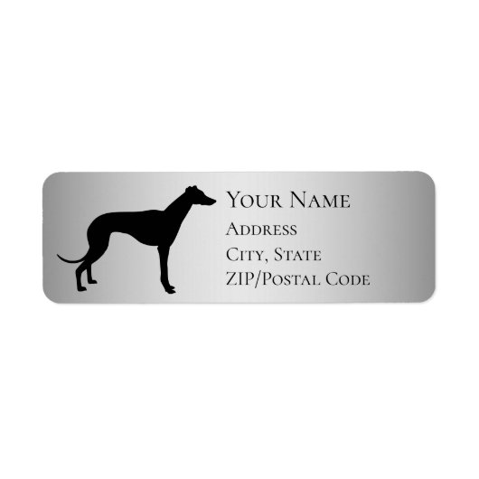 Greyhound Silhouette Return Address Etiket (Voorkant)