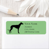 Greyhound Silhouette Return Address Etiket (Insitu)