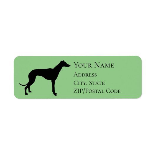 Greyhound Silhouette Return Address Etiket (Voorkant)