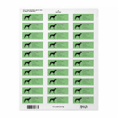 Greyhound Silhouette Return Address Etiket (Full Sheet)