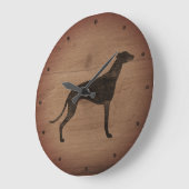 Greyhound Silhouette Rustic Style Grote Klok (Hoek)