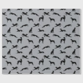 Greyhound Silhouettes Black op grijs Cadeaupapier (Vlak)