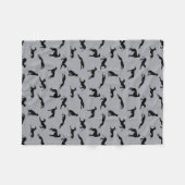 Greyhound Silhouettes Black op grijs Fleece Deken (Voorkant (Horizontaal))