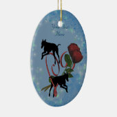 Greyhound Silhouettes Hart Hond Ornament (Rechts)