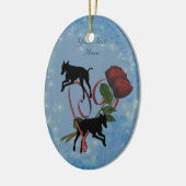 Greyhound Silhouettes Hart Hond Ornament (Links)