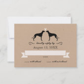 Greyhound Silhouettes Mariage RSVP Réponse (Devant)