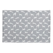 Greyhound Silhouettes Omkeerbaar op grijs Kussensloop (Achterkant)