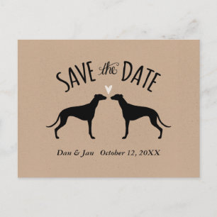 Greyhound Silhouettes Wedding Save the Date Aankondigingskaart