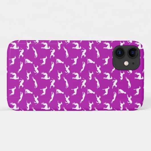Greyhound Silhouettes - Wit op Roze (B41AAA) Case-Mate iPhone Case (Achterkant (horizontaal))