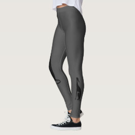 Greyhound Sitting Leggings - Donkergrijs