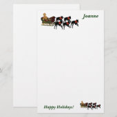 Greyhound Sleigh kerst-gepersonaliseerde feestarti Briefpapier (Voorkant / Achterkant)