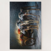 Greyhound Sneeuw Slede Kerst Decoratie Legpuzzel (Verticaal)