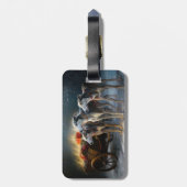 Greyhound Snowy Sleigh Kerstmisdecor Bagagelabel (Achterkant verticaal)