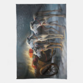 Greyhound Snowy Sleigh Kerstmisdecor Theedoek (Verticaal)