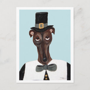 Greyhound Thanksgiving Pelgrim Briefkaart