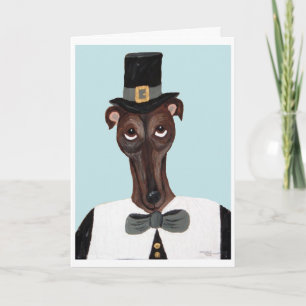 Greyhound Thanksgiving Pelgrim Kaart