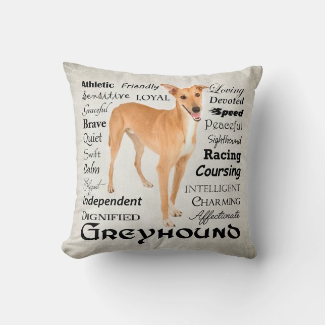 Greyhound Traits Pillow Kussen (Voorkant)