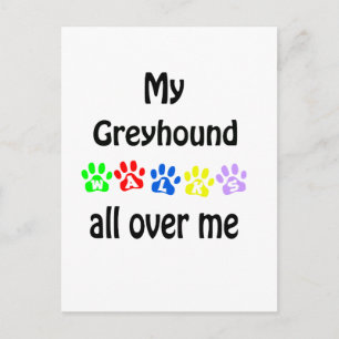 Greyhound wandelingen ontwerp briefkaart